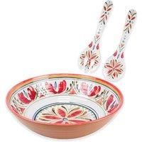 Purely Home Mediterranean Outdoor - Melamine/Plastic Salad Bowl & Servers Set