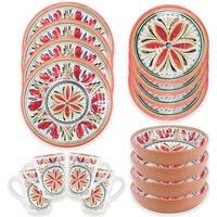 Purely Home Mediterranean 16 Piece Melamine Dinnerware & Mugs Set