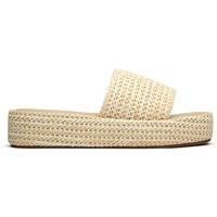 Solesister Womens Seren Weave Flatform Slides Sandals Natural
