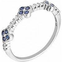 The Love Silver Collection Sterling Silver Blue Cz Flower Ring