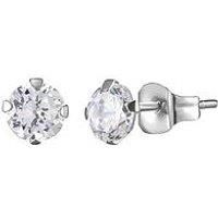 9ct white gold 4mm martini cz stud earrings. Gift box