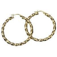 The Love Collection 9 Carat Yellow Gold Twisted Ribbon Earrings