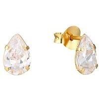 The Love Silver Collection Teardrop Cz Studs