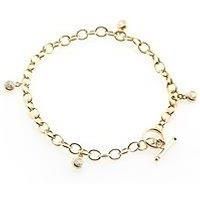 The Love Silver Collection Cubic Zirconia Charm TBar Bracelet