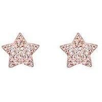 The Love Silver Collection Sterling Silver Pink Crystal Star Stud Earrings