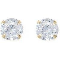 9ct gold 5mm CZ crystal birthstone stud earrings. Gift box