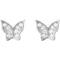 The Love Silver Collection The Love Silver Collection Butterfly Cubic Zirconia Studs