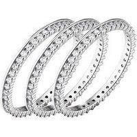 The Love Silver Collection Sterling Silver 3Pk Cubic Zirconia Stacking Rings