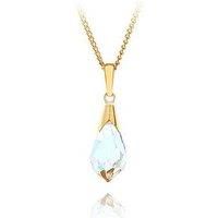 9ct yellow gold teardrop crystal pendant / Gift box