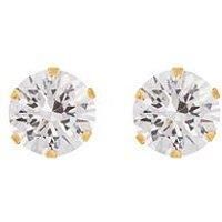 9ct yellow gold 8mm cubic zirconia cz stud earrings / studs / earring / Giftbox