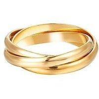 Seol + Gold 18Ct Gold Plated Sterling Silver Trinity Rolling Ring