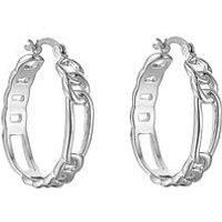 Seol + Gold Sterling Silver Figaro Chain Hoop Earrings