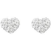 Sterling Silver Crystal Heart Glitter Studs Valentine's Day Gift for Her