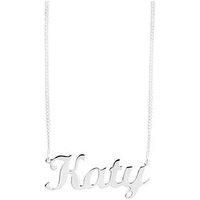 The Love Silver Collection Sterling Silver Personalised Script Name Necklace On Adjustable Curb Chain