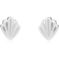 The Love Silver Collection Sterling Silver Shell Stud Earrings
