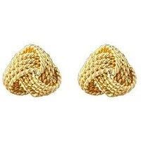 The Love Silver Collection Gold Plated Sterling Silver Rope Knot Triangle Stud Earrings