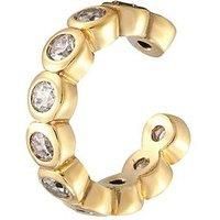 The Love Silver Collection 18Ct Gold Plated Cz Bobble Cuff