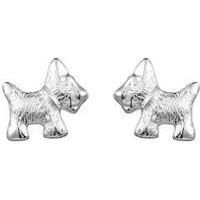 The Love Silver Collection Scottie Dog Studs