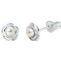 The Love Silver Collection The Love Silver Collection Sim Pearl Flower Studs