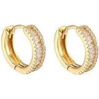 Chunky White CZ Huggie Earrings