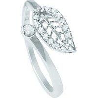 The Love Collection Leaf Cubic Zirconia Ring