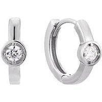 The Love Silver Collection The Love Silver Collection Sterling Silver Cz Huggies