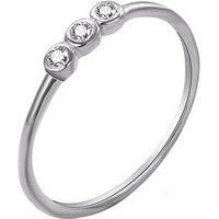 The Love Silver Collection The Love Silver Collection Sterling Silver Trio Bezel Cz Ring