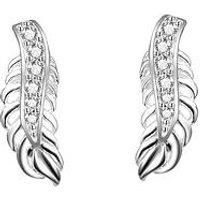 The Love Silver Collection Sterling Silver Feather Earrings