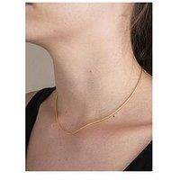 The Love Silver Collection 18Ct Gold Plated Sterling Silver Foxtail Chain Adjustable Necklace