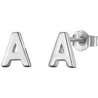 The Love Silver Collection Sterling Silver Alphabet Initial Stud Earrings - O