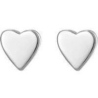 The Love Silver Collection Sterling Silver Thick Heart Stud Earrings