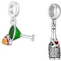 The Love Silver Collection Sterling Silver Set Of 2 Drinks Charms
