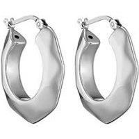 The Love Silver Collection Sterling Silver 24Mm Hexagon Hoop Earrings