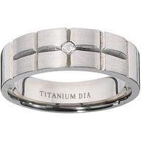 The Love Collection Titanium Diamond-Set Fancy Cut Mens Ring