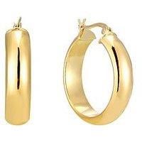 Seol + Gold 18Ct Gold Plated Sterling Silver Large Thick Rounded Creole Hoop Earrings