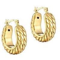 Seol + Gold 18Ct Gold Plated Sterling Silver Rope Creole Hoop Earrings