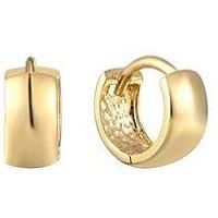 Seol + Gold 18Ct Gold Plated Sterling Silver Tiny Wide Huggie Hoop Earrings