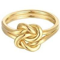Seol + Gold 18Ct Gold Plated Sterling Silver Twisted Knot Ring