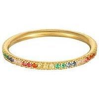 Seol + Gold 18Ct Gold Plated Sterling Silver Rainbow Cubic Zirconia Eternity Ring