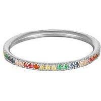 Seol + Gold Sterling Silver Rainbow Cubic Zirconia Eternity Ring