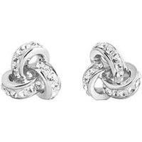 The Love Collection Sterling Silver Crystal Triple Knot Stud Earrings