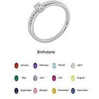 The Love Collection Sterling Silver Cubic Zirconia Solitaire Birthstone Ring