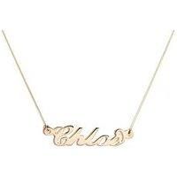 The Love Collection 9Ct Yellow Gold Carrie Font Name Necklace With Curb Adjustable Chain