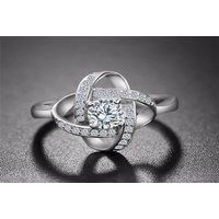 Sparkling Love Knot Ring - Adjustable! - Silver