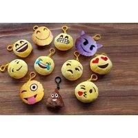 Set Of 6 Emoji Keyrings - Black