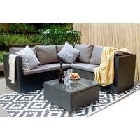 5-Seater Rattan Garden Furniture Set - Accessory Bundle Options - Black