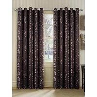 Lorenzo Striking Lined Eyelet Curtain (Pair) Tonal Leaf Trails 4 Stunning Shades