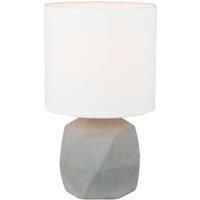 Modern 27cm Concrete Table Lamp Bedside Light with White Shade