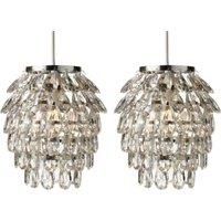Set of 2 Pineapple Jewelled Easy Fit Pendant Lightshade Modern Design