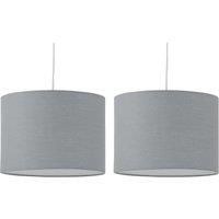 Set of 2 Modern Grey 25cm Easy Fit Ceiling Light Shade Pendant Lightshades